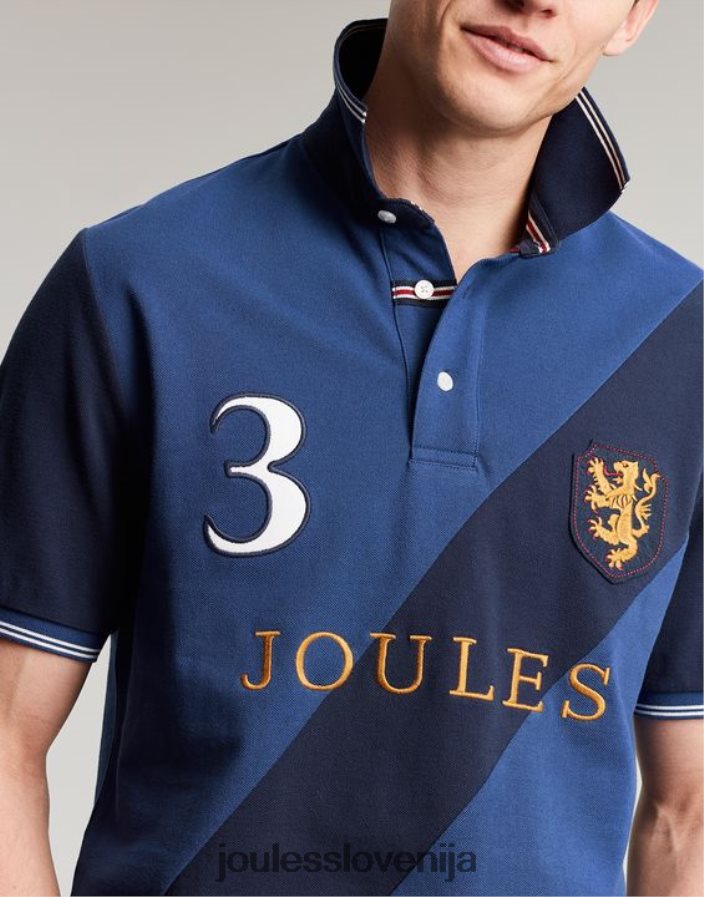 Joules oblačila moški okrašena polo majica NFBJ4H216 temno modra