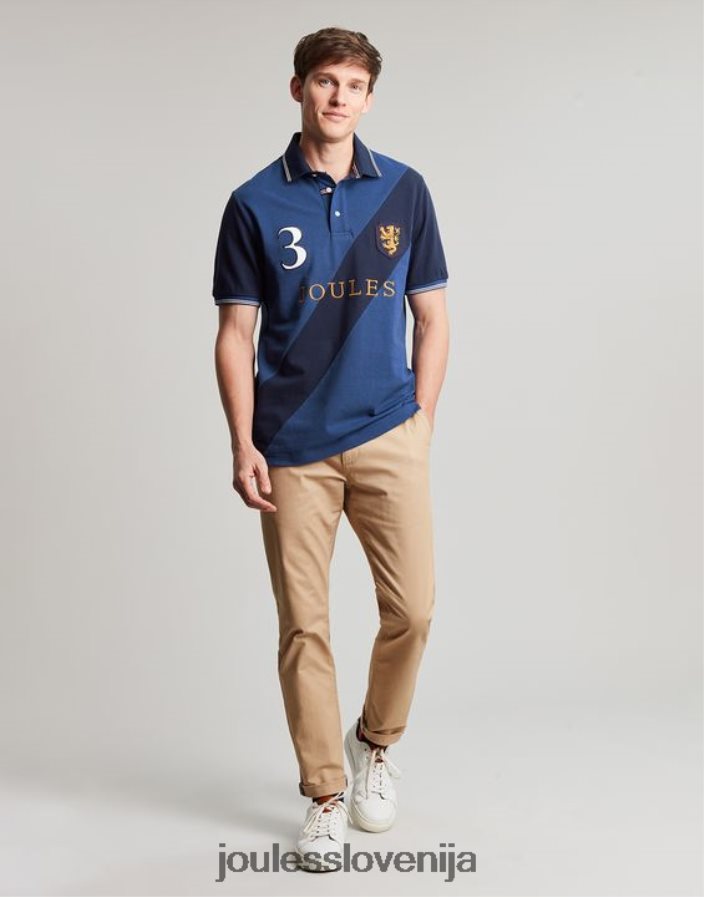 Joules oblačila moški okrašena polo majica NFBJ4H216 temno modra