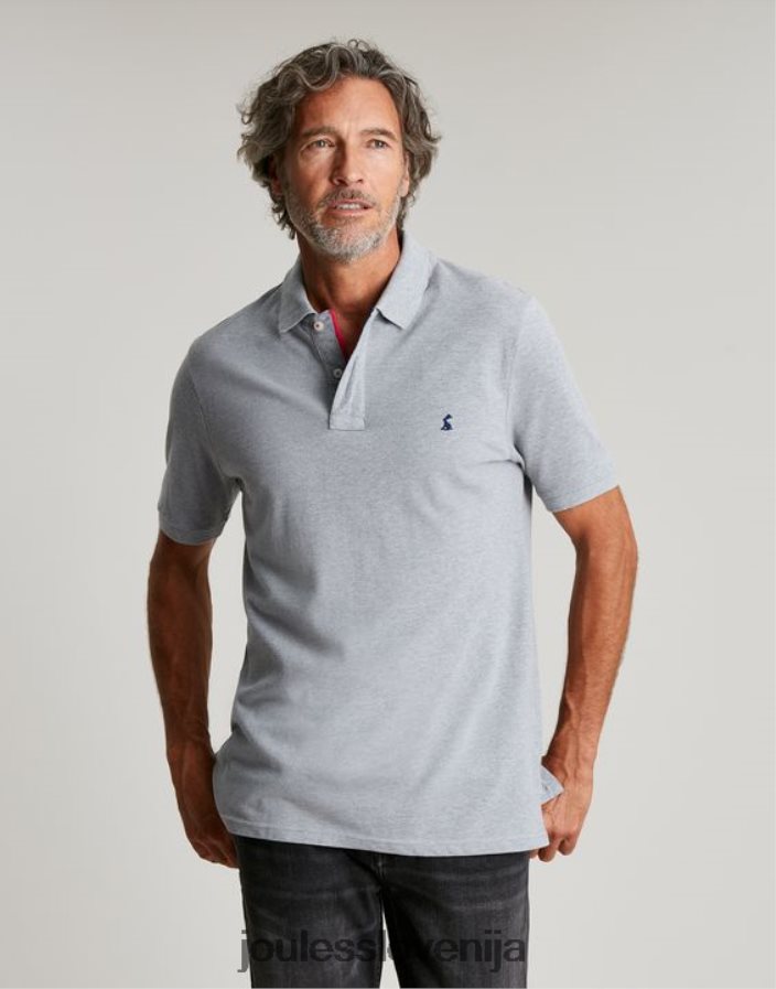 Joules oblačila moški woody polo majica NFBJ4H182 sivi lapor