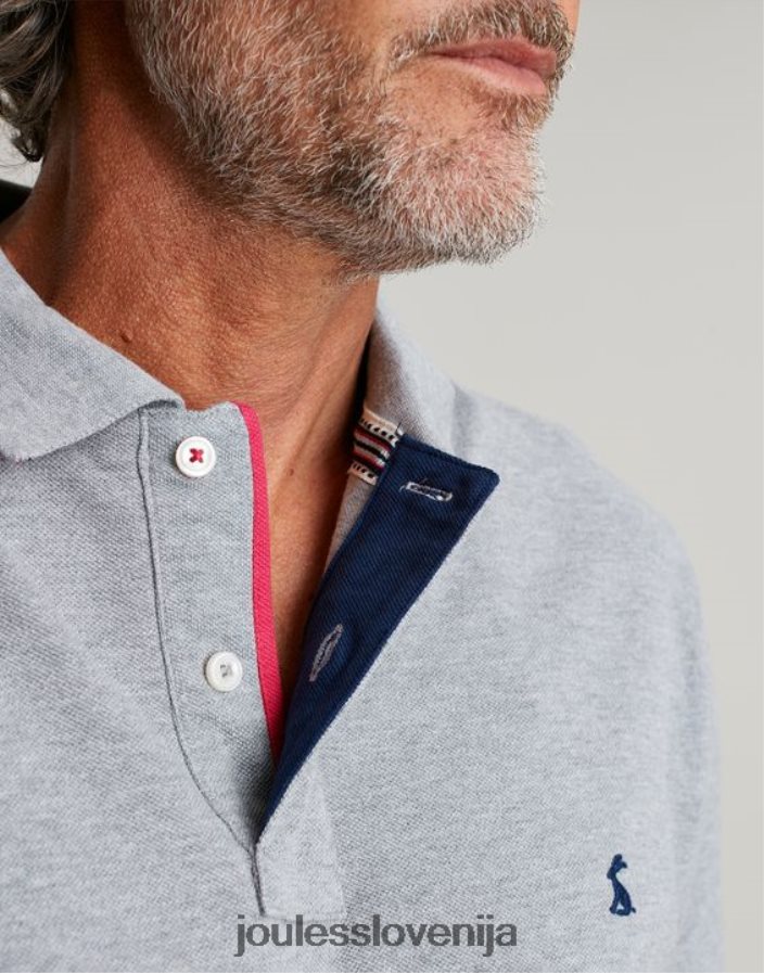 Joules oblačila moški woody polo majica NFBJ4H182 sivi lapor