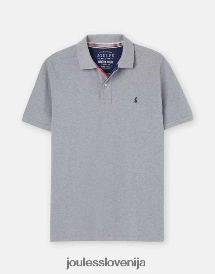 Joules oblačila moški woody polo majica NFBJ4H182 sivi lapor