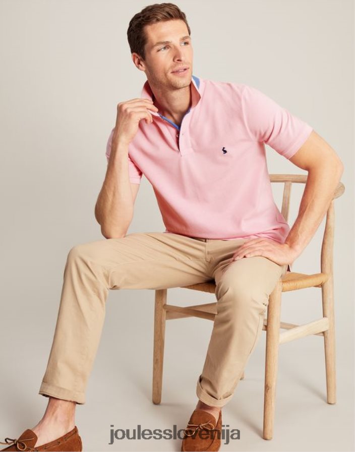 Joules oblačila moški woody polo majica NFBJ4H183 svetlo roza