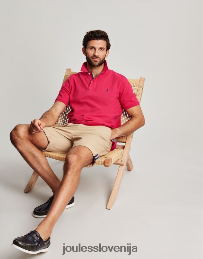 Joules oblačila moški woody polo majica NFBJ4H196 globoka malina