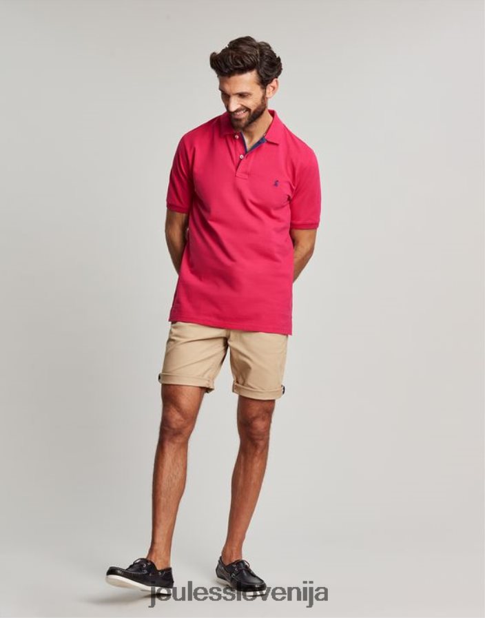 Joules oblačila moški woody polo majica NFBJ4H196 globoka malina