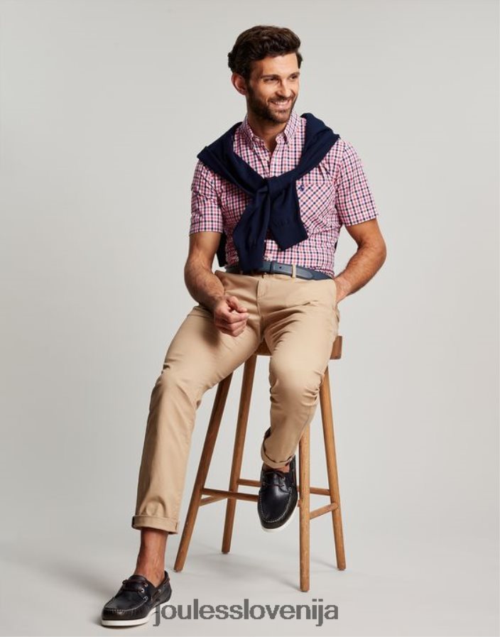 Joules oblačila moški klasična karirasta srajca wilson NFBJ4H220 mornarsko roza gingham