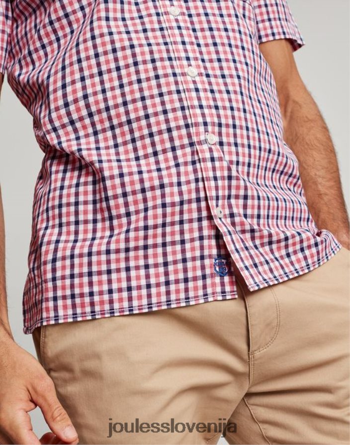 Joules oblačila moški klasična karirasta srajca wilson NFBJ4H220 mornarsko roza gingham