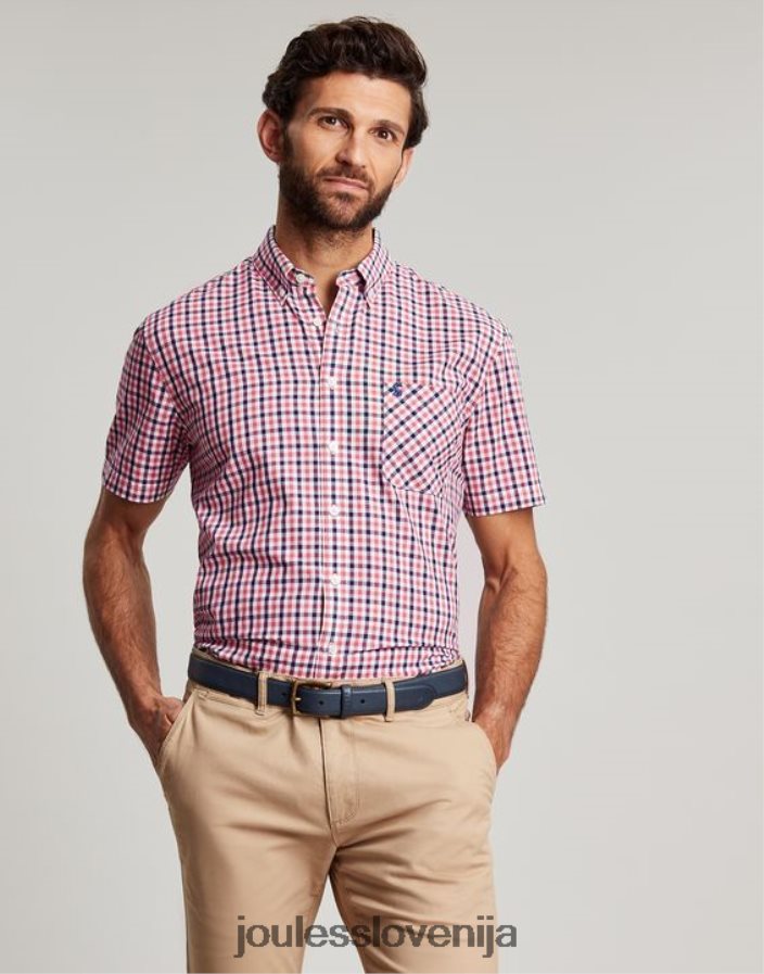Joules oblačila moški klasična karirasta srajca wilson NFBJ4H220 mornarsko roza gingham