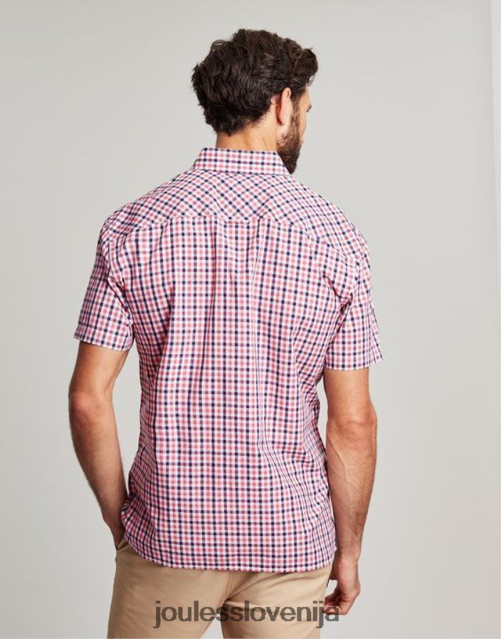 Joules oblačila moški klasična karirasta srajca wilson NFBJ4H220 mornarsko roza gingham