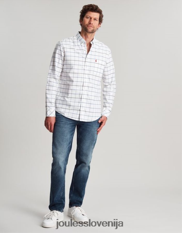 Joules oblačila moški klasična karirasta srajca z dolgimi rokavi welford NFBJ4H241 beli karo