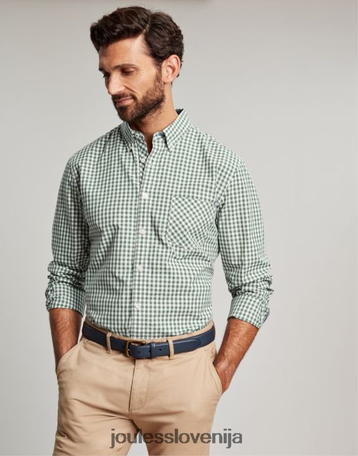 Joules oblačila moški srajca iz poplina klasičnega kroja goodridge NFBJ4H225 zeleni gingham