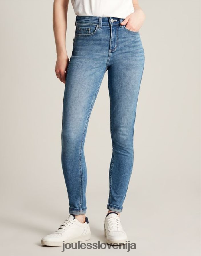 Joules oblačila ženske raztegljive ozke kavbojke monroe z visoko postavo NFBJ4H1 svetlo denim