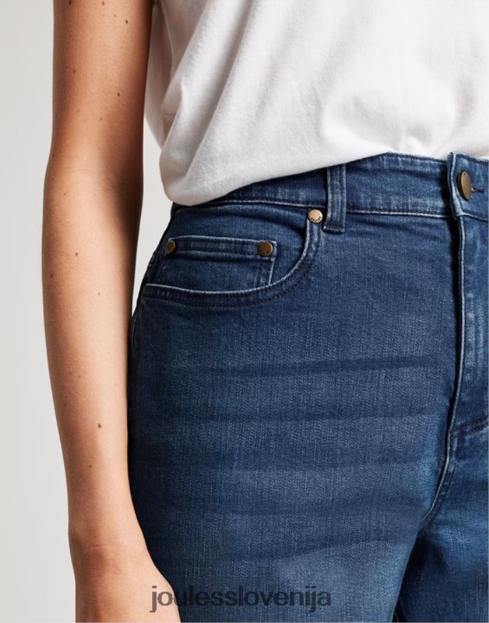 Joules oblačila ženske shirley dolge denim kratke hlače NFBJ4H73 srednji indigo
