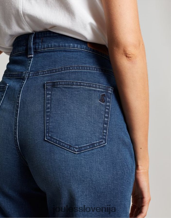 Joules oblačila ženske shirley dolge denim kratke hlače NFBJ4H73 srednji indigo