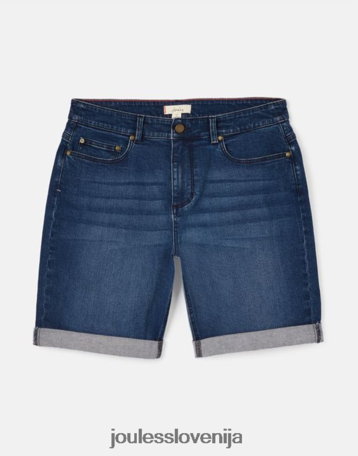 Joules oblačila ženske shirley dolge denim kratke hlače NFBJ4H73 srednji indigo