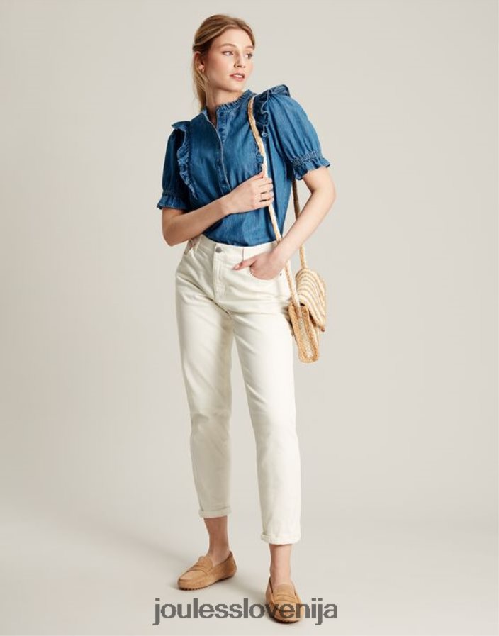 Joules oblačila ženske simone girlfriend jeans NFBJ4H58 marshmallow