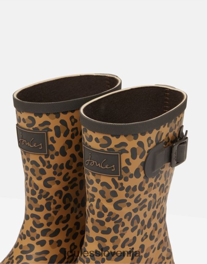Joules obutev ženske molly srednje visoki dežni škornji z leopardjim potiskom NFBJ4H148 tan leopard