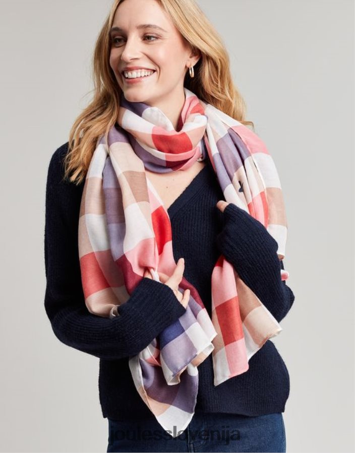 Joules dodatki ženske river lahek tkan potiskan šal NFBJ4H160 bee multi gingham