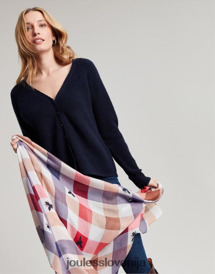 Joules dodatki ženske river lahek tkan potiskan šal NFBJ4H160 bee multi gingham