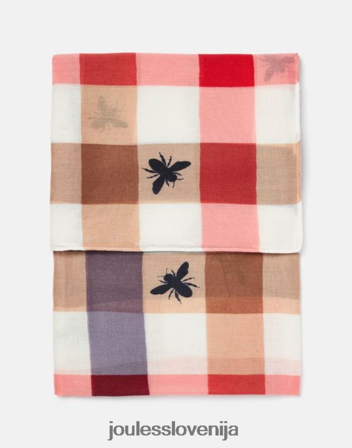 Joules dodatki ženske river lahek tkan potiskan šal NFBJ4H160 bee multi gingham