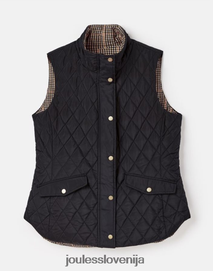 Joules oblačila ženske dvostranski telovnik atwell diamond quilt NFBJ4H50 Črna