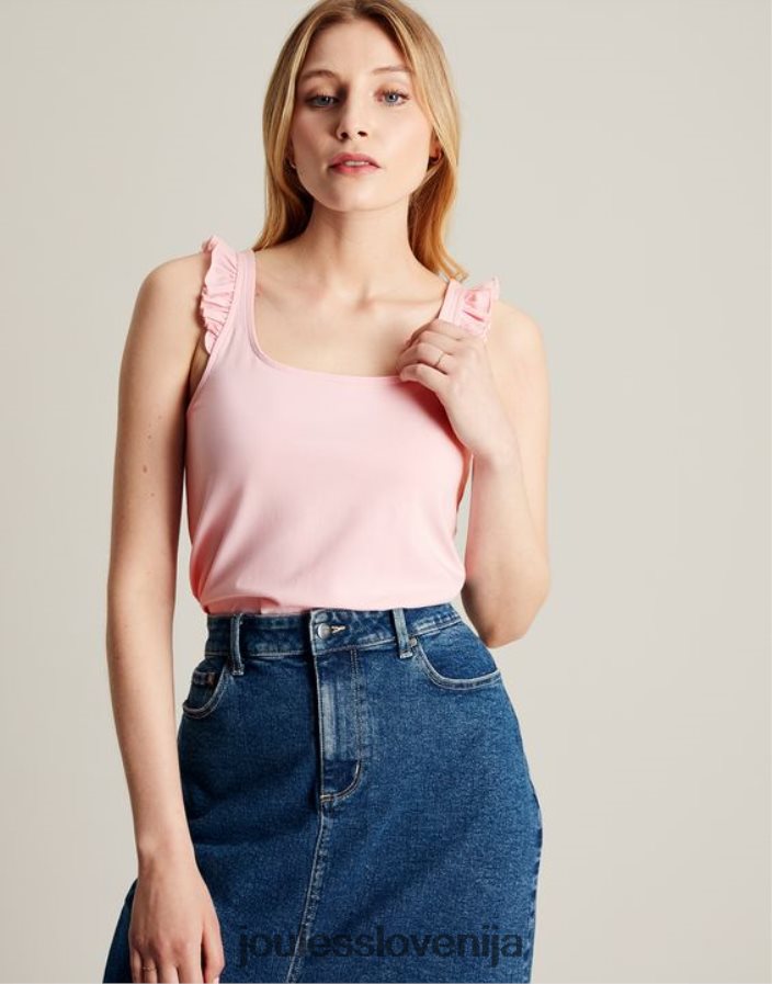 Joules oblačila ženske claire frill tank NFBJ4H117 roza