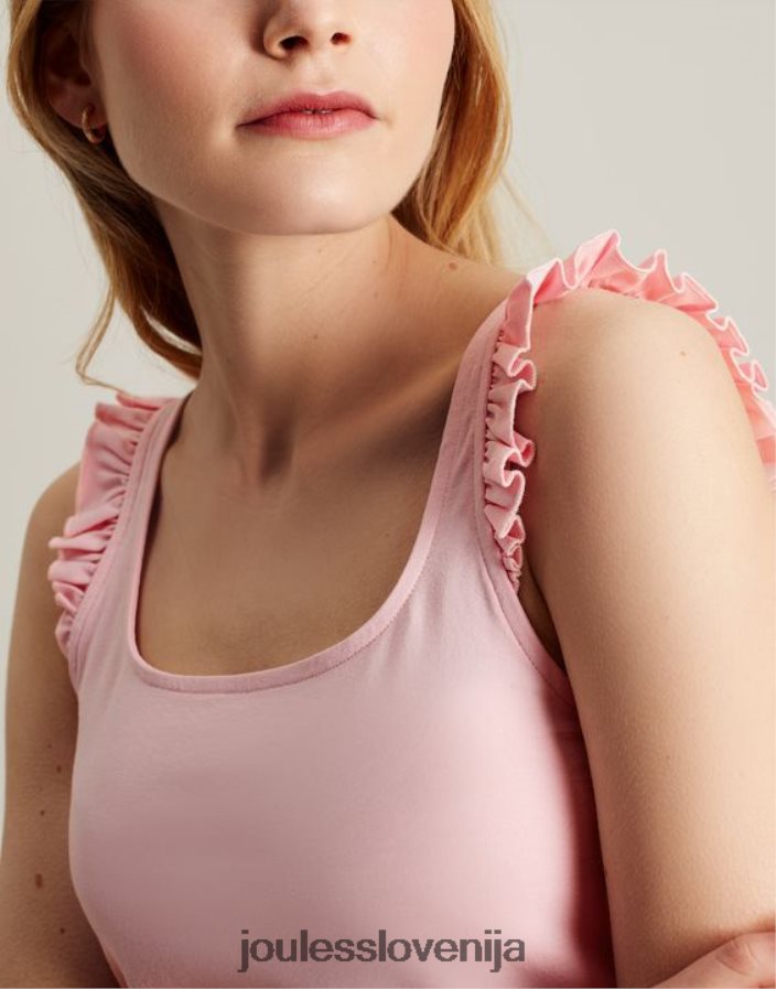 Joules oblačila ženske claire frill tank NFBJ4H117 roza