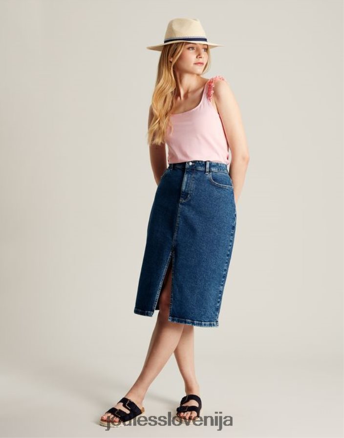 Joules oblačila ženske claire frill tank NFBJ4H117 roza