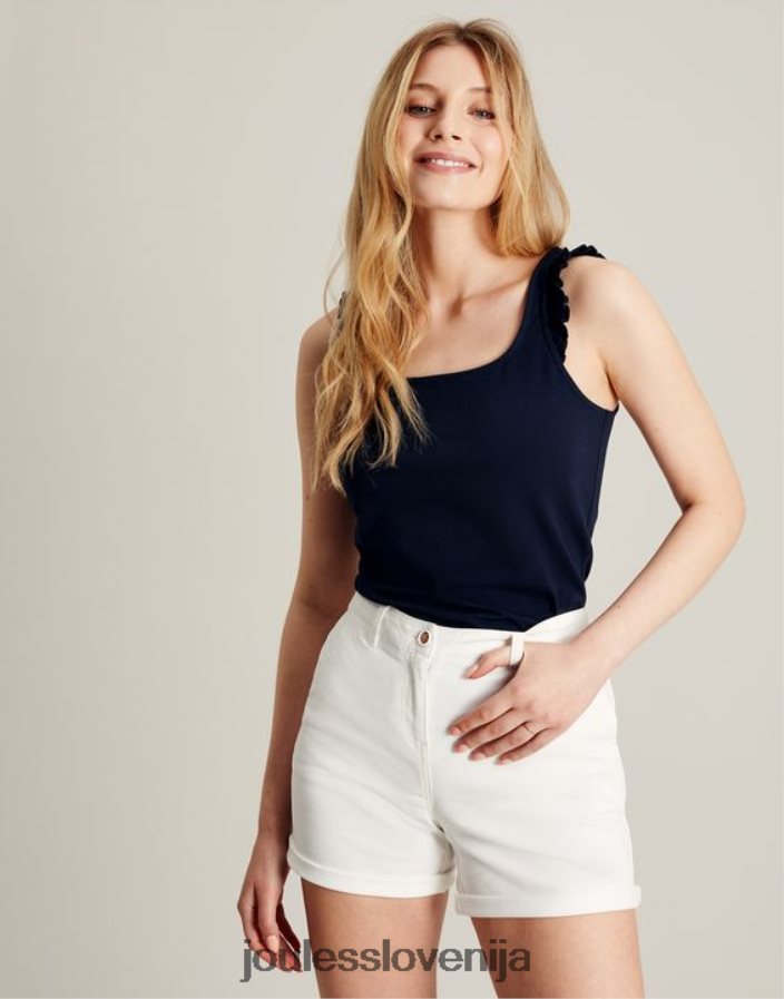 Joules oblačila ženske claire frill tank NFBJ4H119 francoska mornarica