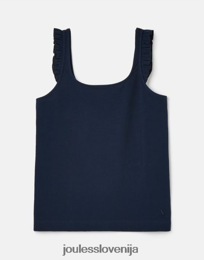 Joules oblačila ženske claire frill tank NFBJ4H119 francoska mornarica