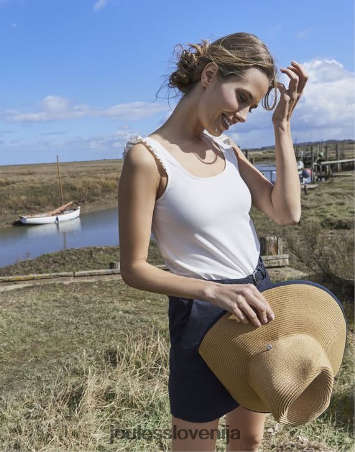 Joules oblačila ženske claire frill tank NFBJ4H130 krema