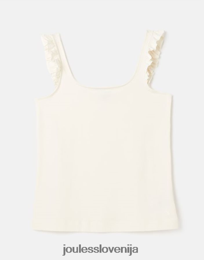Joules oblačila ženske claire frill tank NFBJ4H130 krema