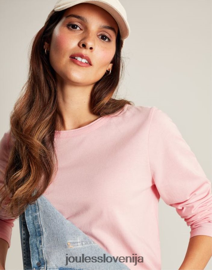 Joules oblačila ženske majica z dolgimi rokavi holly crew NFBJ4H40 balerina