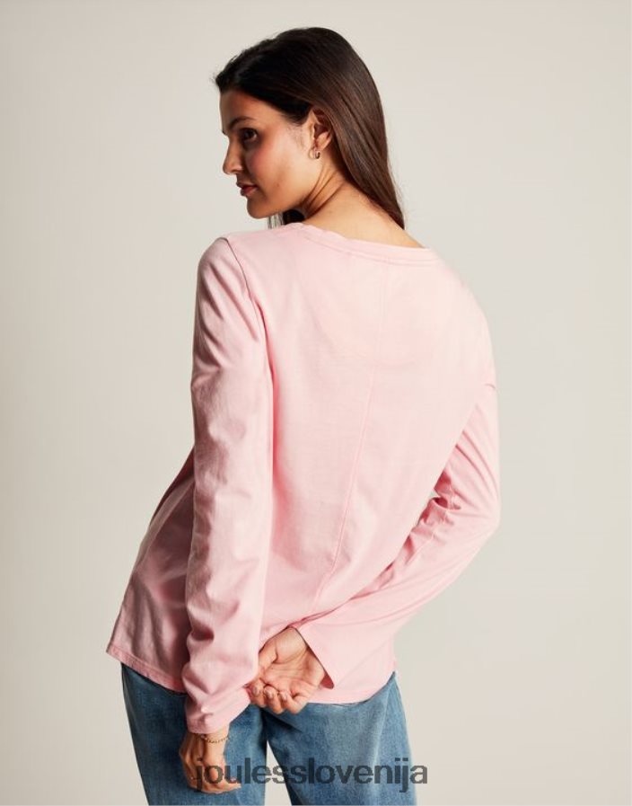 Joules oblačila ženske majica z dolgimi rokavi holly crew NFBJ4H40 balerina
