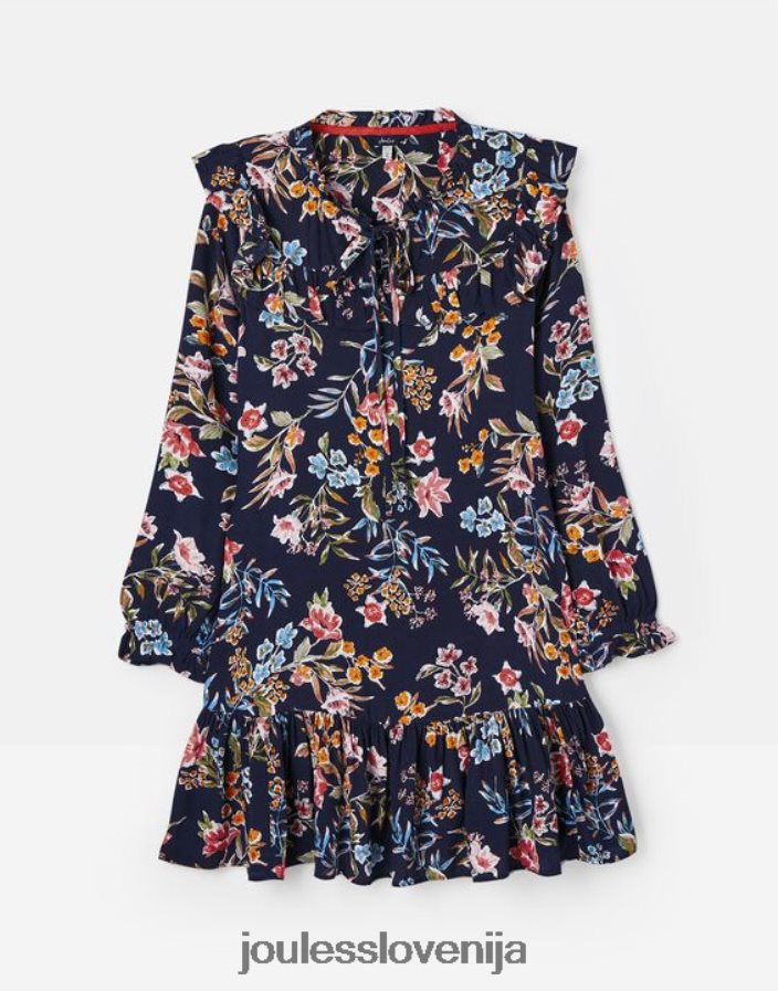 Joules oblačila ženske večplastna tunika z volančki iz rubinaste ključavnice NFBJ4H101 navy peak floral