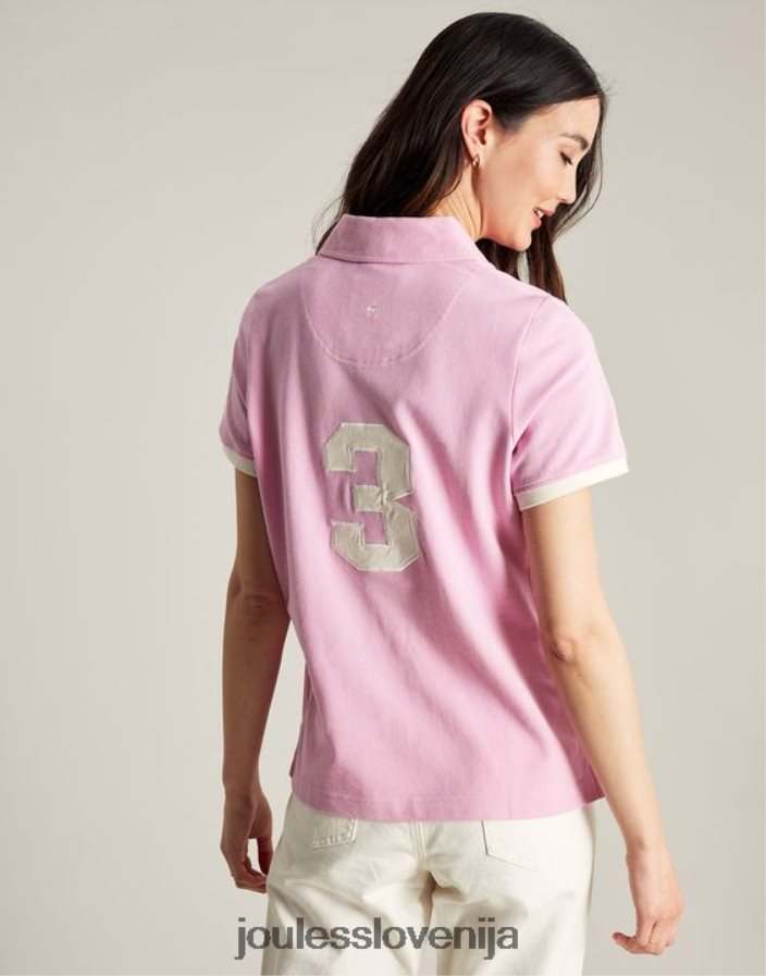 Joules oblačila ženske beaufort polo majica NFBJ4H72 svetlo roza