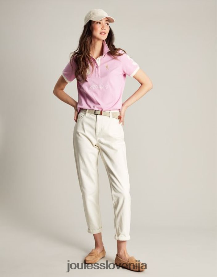 Joules oblačila ženske beaufort polo majica NFBJ4H72 svetlo roza