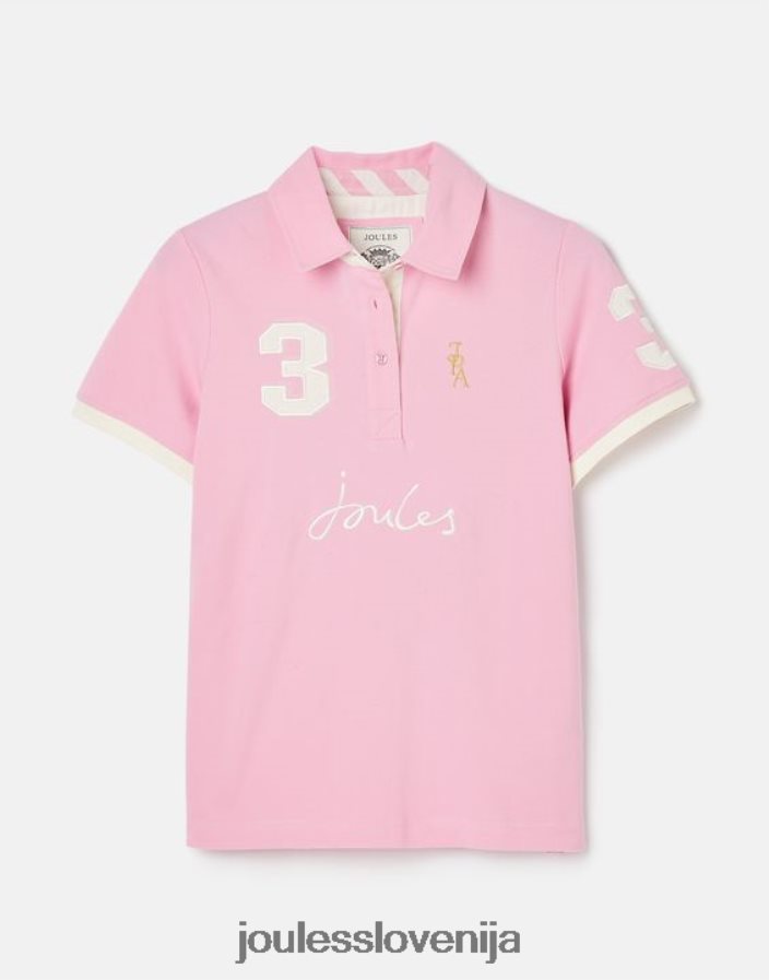 Joules oblačila ženske beaufort polo majica NFBJ4H72 svetlo roza