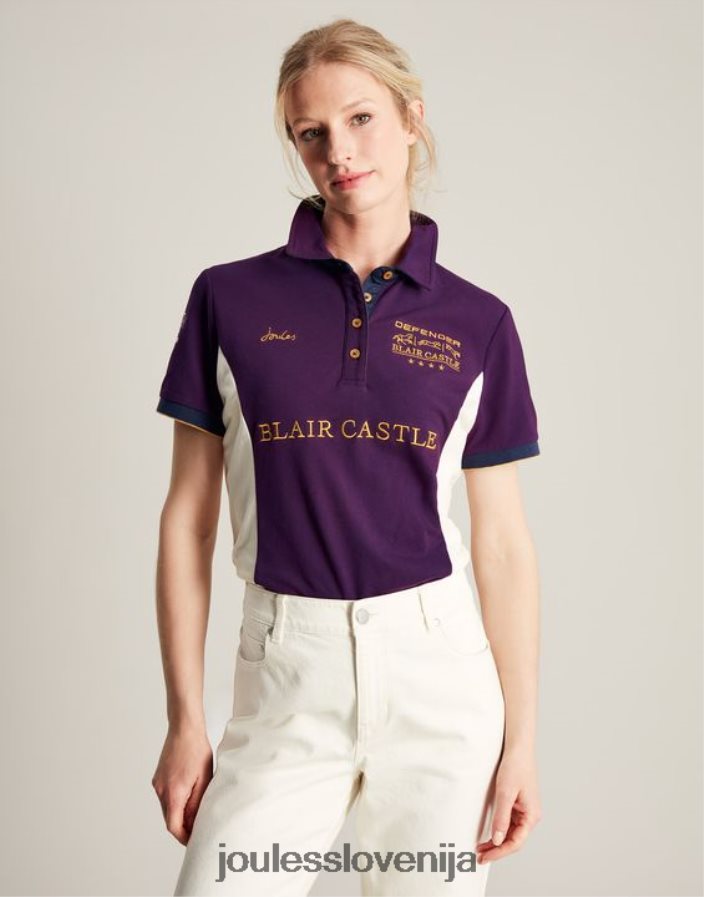 Joules oblačila ženske blair polo majica NFBJ4H127 vijolična jagoda