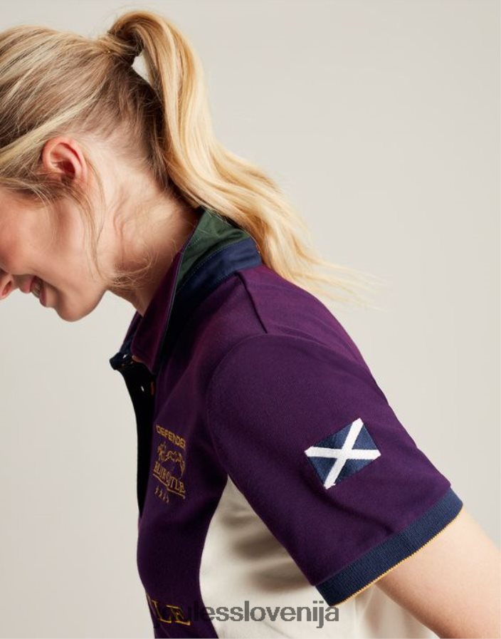 Joules oblačila ženske blair polo majica NFBJ4H127 vijolična jagoda