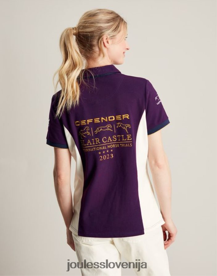 Joules oblačila ženske blair polo majica NFBJ4H127 vijolična jagoda