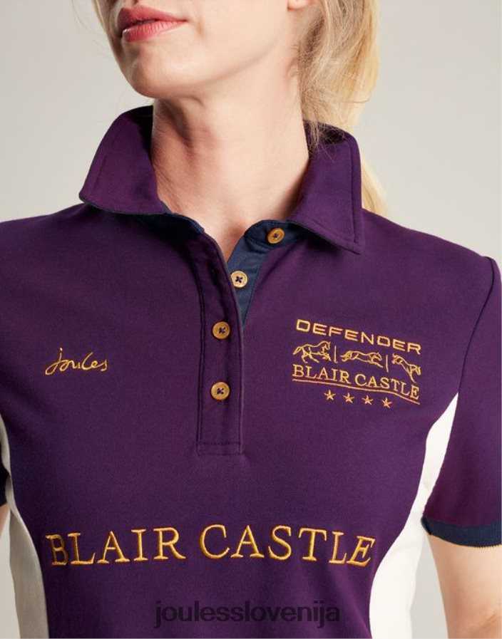 Joules oblačila ženske blair polo majica NFBJ4H127 vijolična jagoda