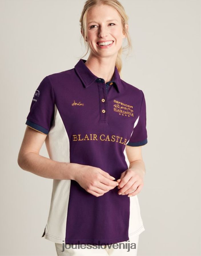 Joules oblačila ženske blair polo majica NFBJ4H127 vijolična jagoda