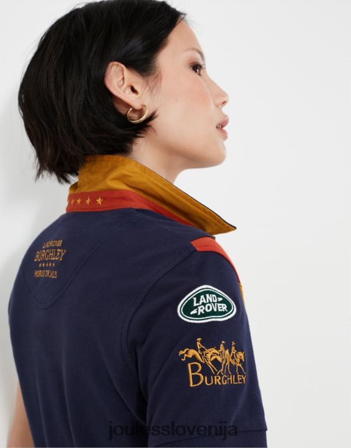 Joules oblačila ženske burghley polo majica 2022 NFBJ4H135 francoska mornarica