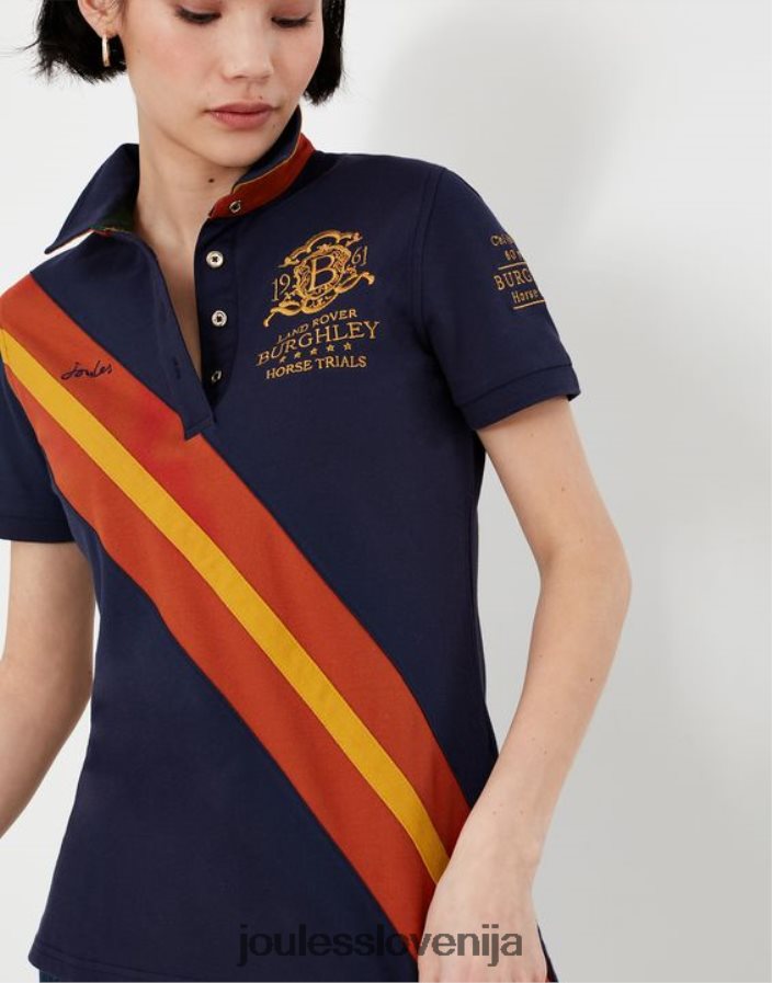 Joules oblačila ženske burghley polo majica 2022 NFBJ4H135 francoska mornarica