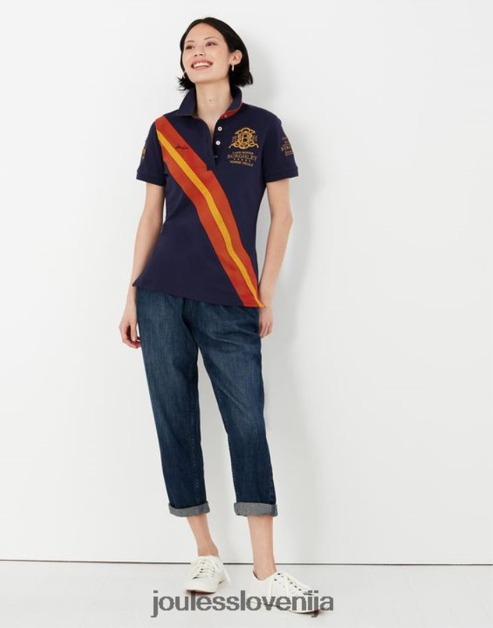 Joules oblačila ženske burghley polo majica 2022 NFBJ4H135 francoska mornarica