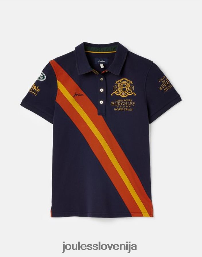 Joules oblačila ženske burghley polo majica 2022 NFBJ4H135 francoska mornarica