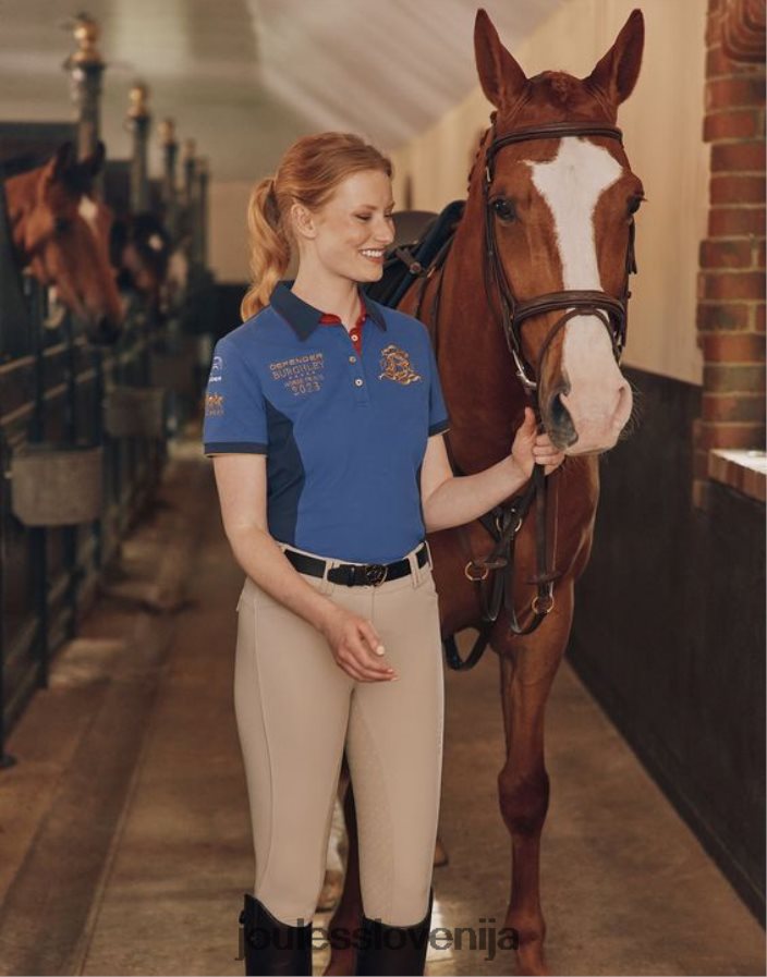 Joules oblačila ženske burghley polo majica NFBJ4H114 temno modra