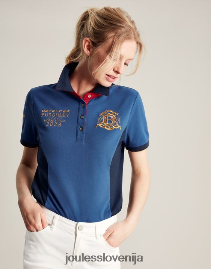 Joules oblačila ženske burghley polo majica NFBJ4H114 temno modra