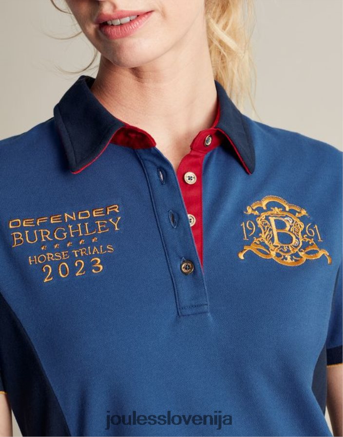 Joules oblačila ženske burghley polo majica NFBJ4H114 temno modra