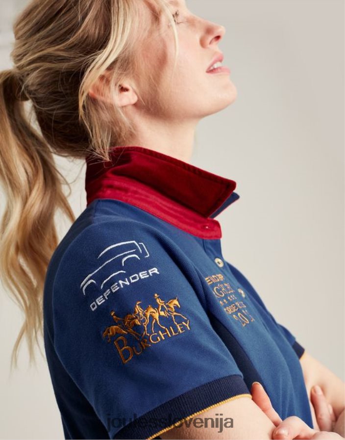 Joules oblačila ženske burghley polo majica NFBJ4H114 temno modra